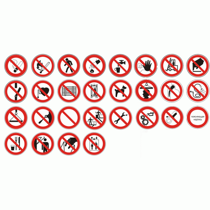 Заборонні знаки пожежної безпеки