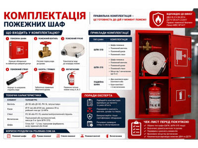 Комплектація пожежних шаф