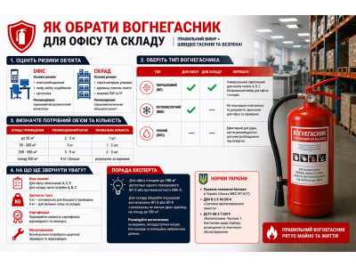 Як обрати вогнегасник для офісу та складу