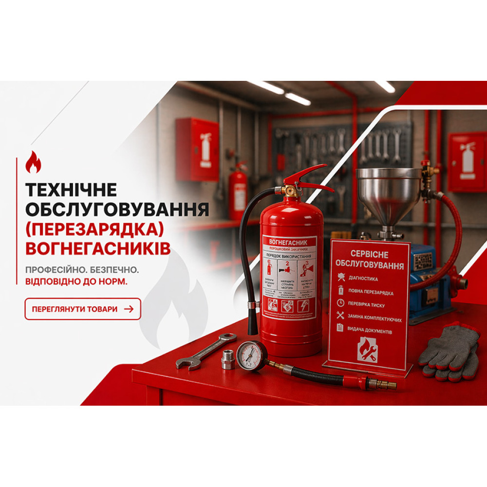 Технічне обслугоування (перезарядка) вогнегасників