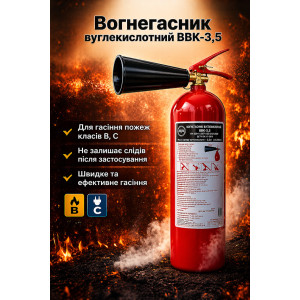 Вогнегасник вуглекислотний ВВК-3,5 (ОУ-5)